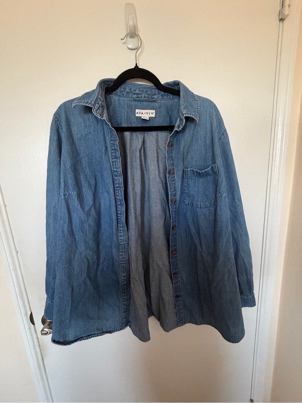 Ava & Viv Light Blue Denim Button-Up Shirt